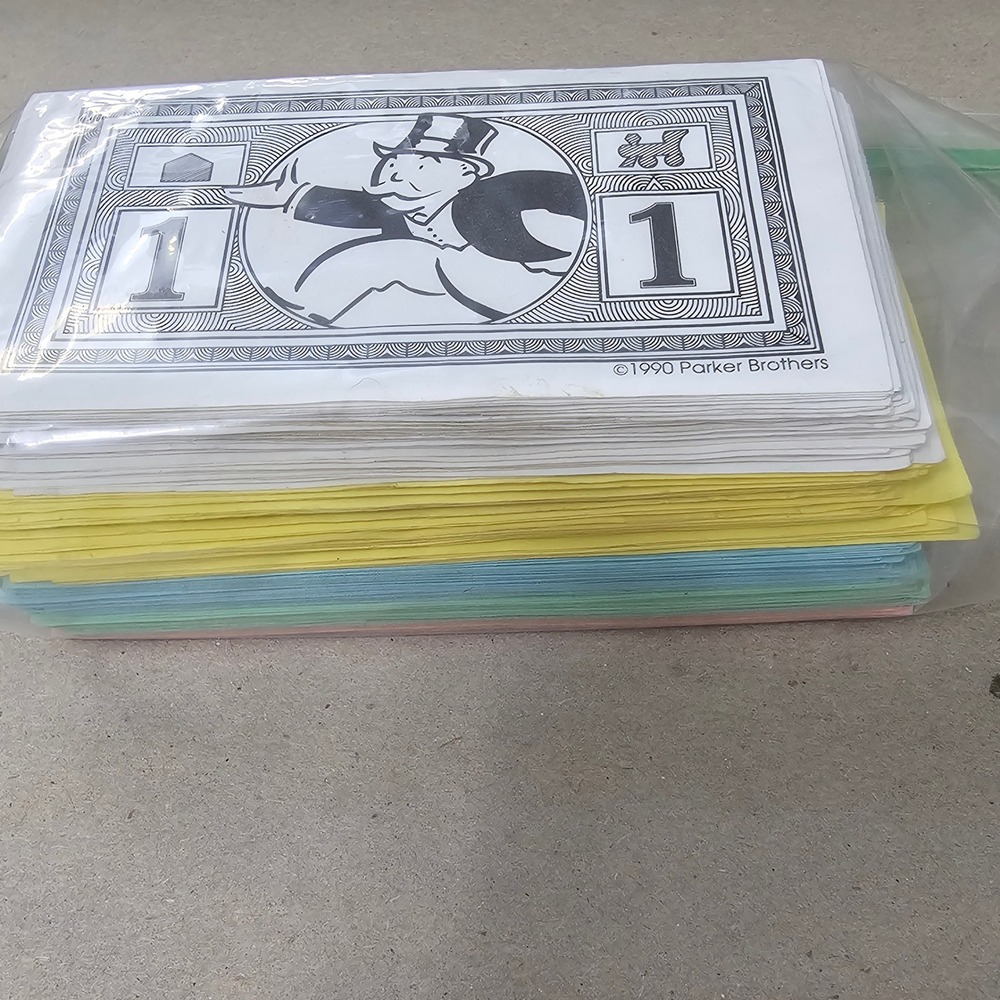 Vtg 1990 Monopoly Replacement $$ Parker Bros Game 38(1)28(2)30(3) 20(4)10(5)